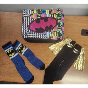 💕Batman/Batgirl lot. Batman/Batgirl Tote Bag Colorful Pink Retro Handbag Polyes